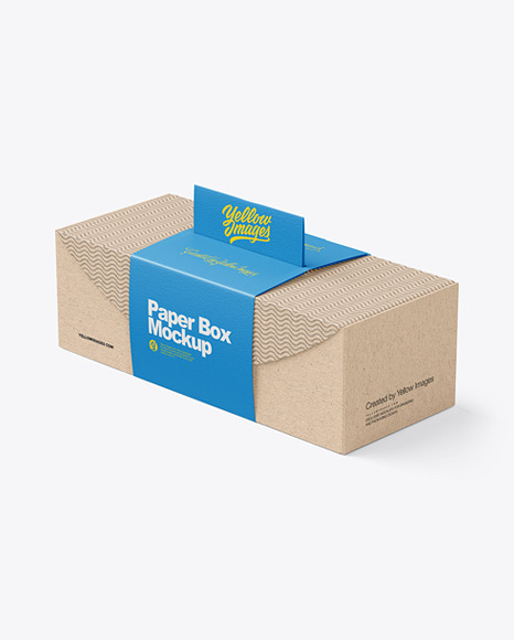 Kraft Paper Box in Matte Paper Holder w/ Handle Mockup