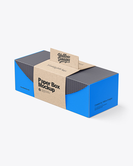 Matte Paper Box in Kraft Paper Holder w/ Handle Mockup
