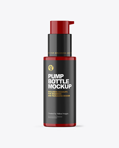 Glossy Cosmetic Bottle with Pump Mockup