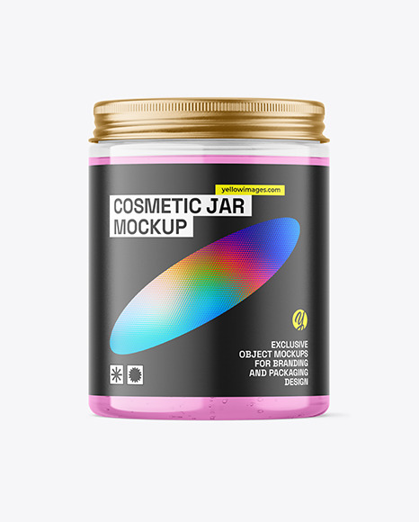 300ml Clear Cosmetic Gel Jar Mockup
