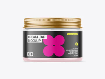 150ml Clear Cosmetic Cream Jar Mockup