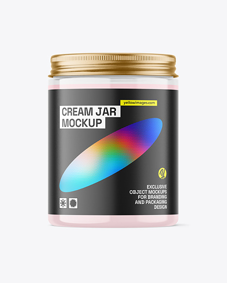 300ml Clear Cosmetic Cream Jar Mockup