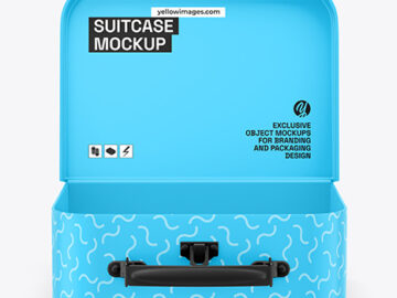 Opened Paper Suitcase Mockup