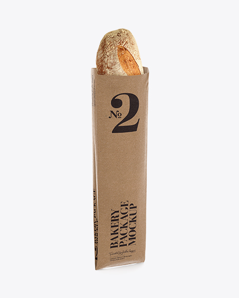 French Bread in Kraft Bag Mockup