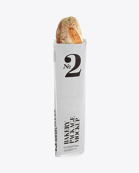 French Bread in White Paper Bag Mockup