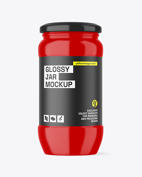 Glossy Jam Jar Mockup