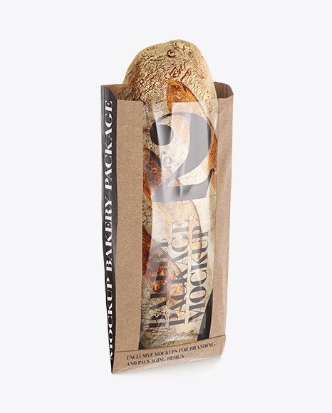 Kraft Paper Bread Bag w/ Window Mock-Up