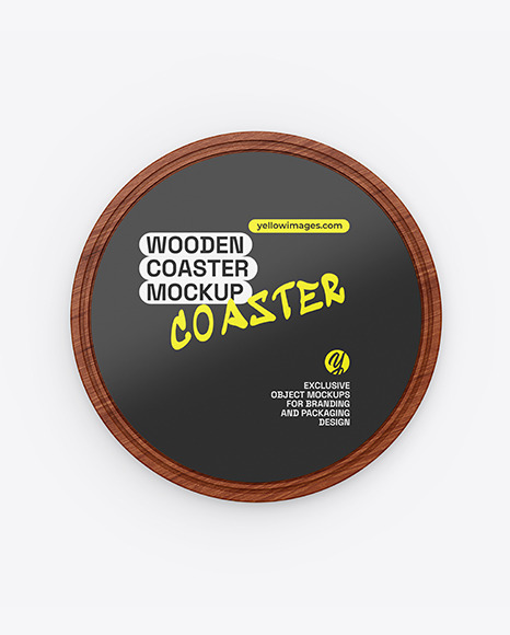 Wooden Coaster Mockup