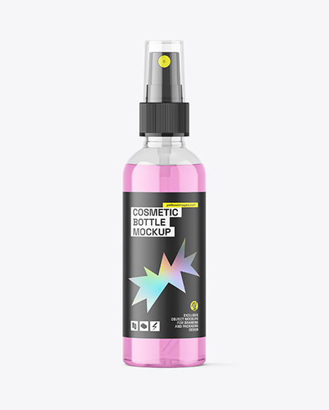 Clear Cosmetic Spray Bottle Mockup