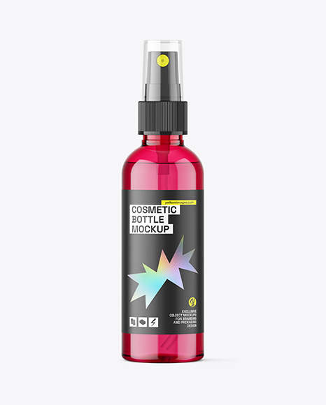 Colored Cosmetic Spray Bottle Mockup