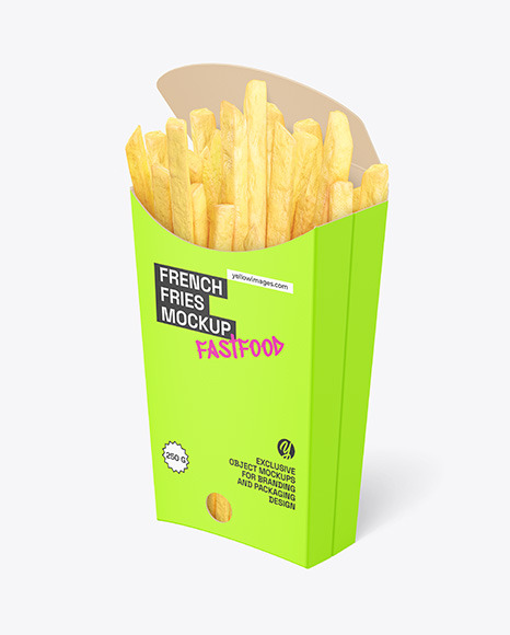 Paper French Fries Packaging Mockup