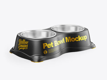 Texturated Glossy Pet Bowl Mockup
