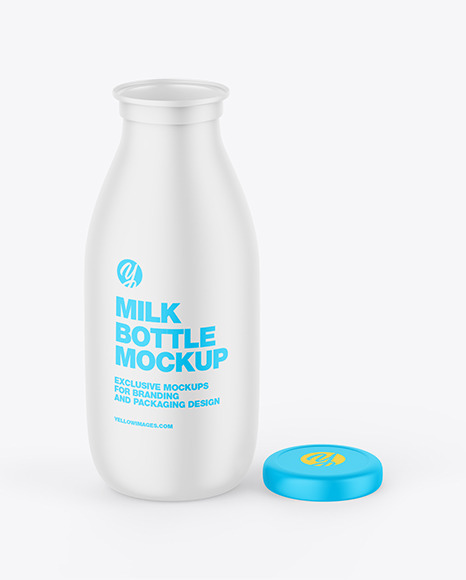 Matte Plastic Milk Bottle Mockup