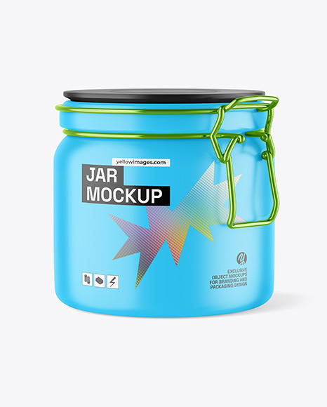 Matte Jar w/ Clamp Lid Mockup