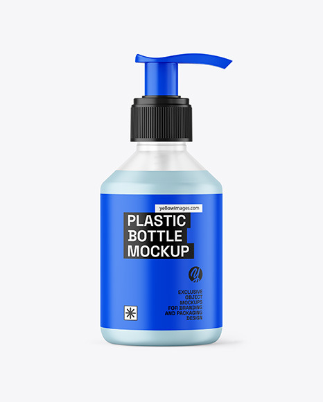 Frosted Liquid Soap Cosmetic Bottle with Pump Mockup