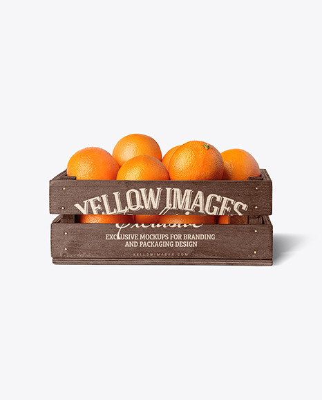 Crate With Oranges Mockup