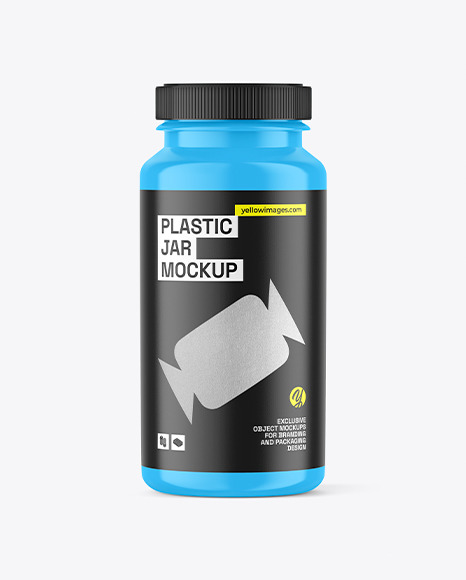 Glossy Plastic Jar Mockup
