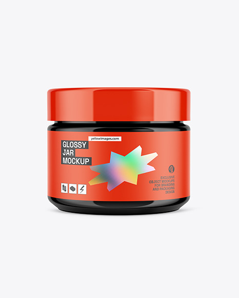 Glossy Cosmetic Jar Mockup