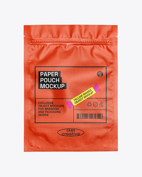 Paper Pouch W/ Zipper Mockup