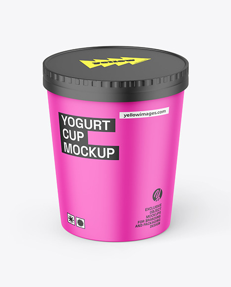 Matte Yogurt Cup Mockup