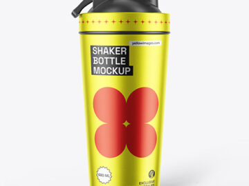Metallic Shaker Bottle Mockup