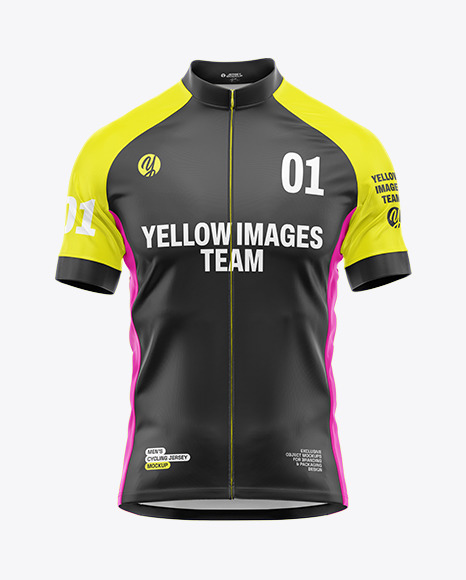 Men's Short Sleeve Cycling Jersey Mockup - Front View