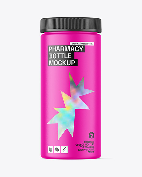 600ml Matte Pharmacy Jar Mockup