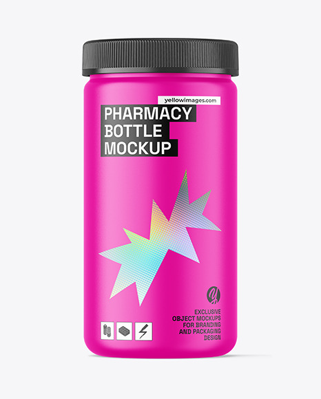 1L Matte Pharmacy Jar Mockup