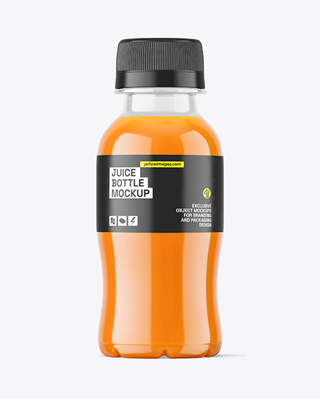 Clear PET Carrot Juice Bottle Mockup