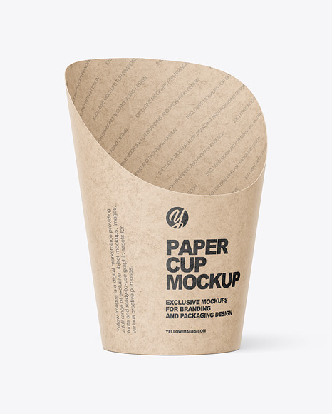 Empty Kraft Paper Cup Mockup