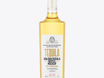 Clear Glass Tequila Bottle Mockup