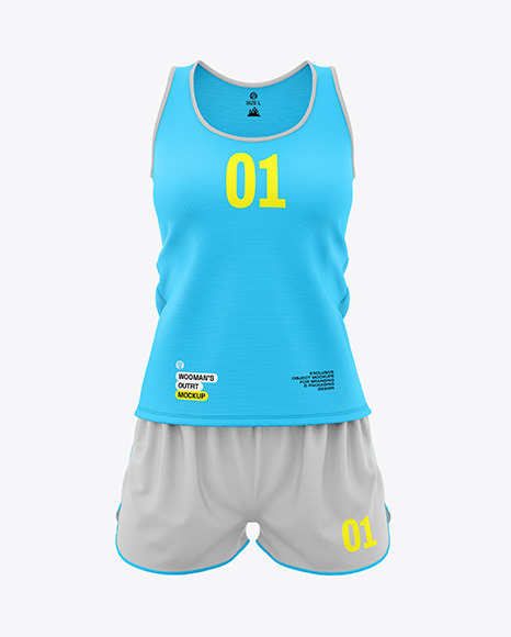 Racerback Tank Top with Shorts Mockup - Front View