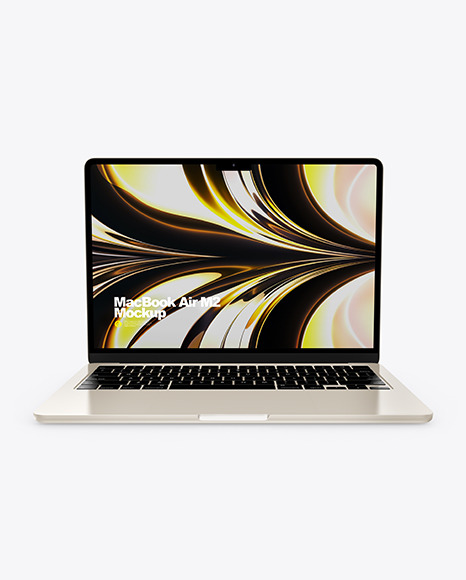 MacBook Air M2 Starlight Mockup