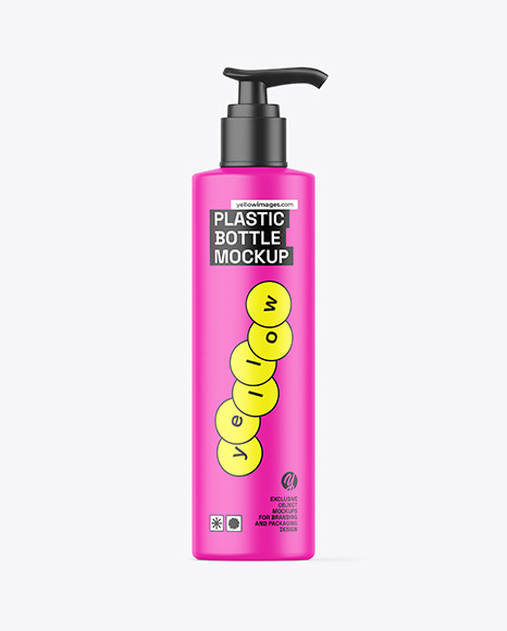 Matte Cosmetic Bottle w/ Pump Mockup