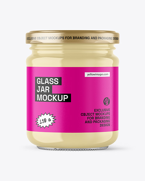 Clear Glass Jar with Creamed Honey Mockup