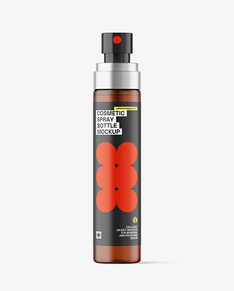 Frosted Amber Cosmetic Spray Bottle Mockup