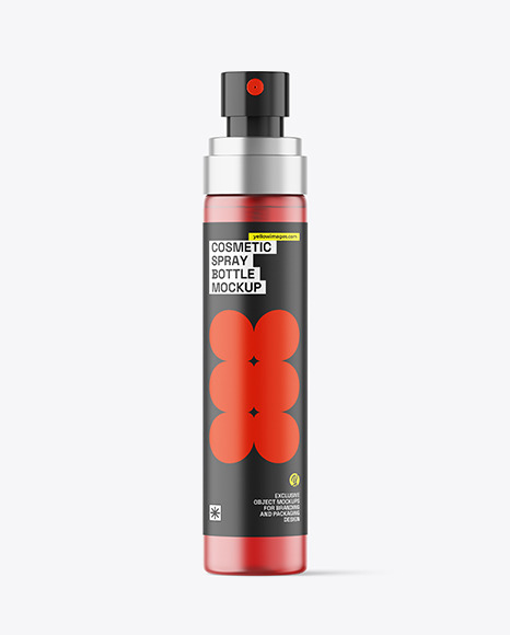Frosted Colored Cosmetic Spray Bottle Mockup