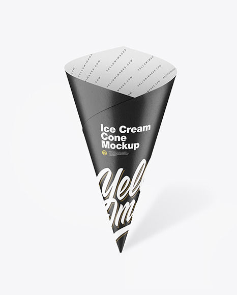 Paper Ice Cream Cone Mockup