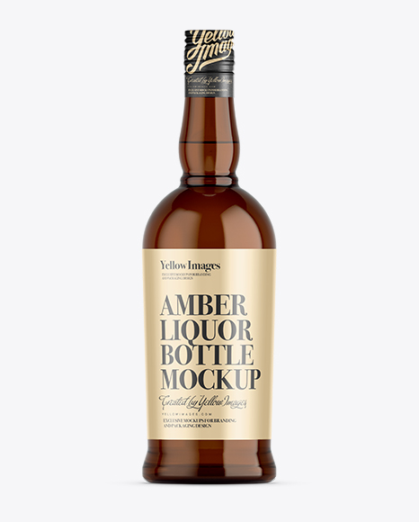 Liquor Amber Bottle Mockup