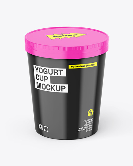 Glossy Yogurt Cup Mockup