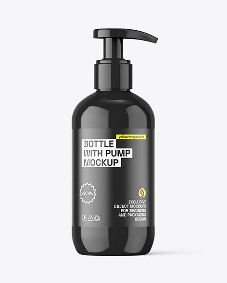 250ml Glossy Bottle with Pump Mockup