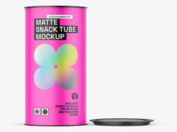 Opened Matte Snack Tube Mockup