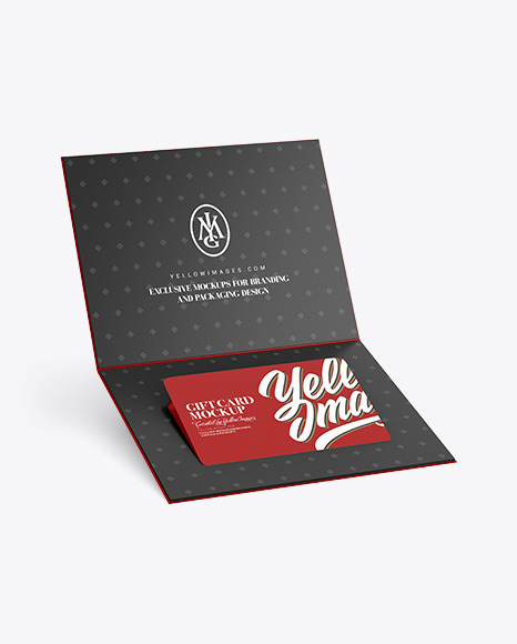 Gift Card In a Paper Holder Mockup