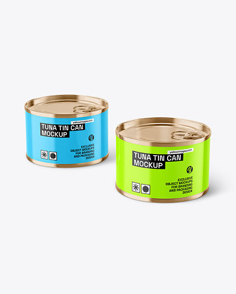 Two Tin Cans w/ Glossy Finish Mockup