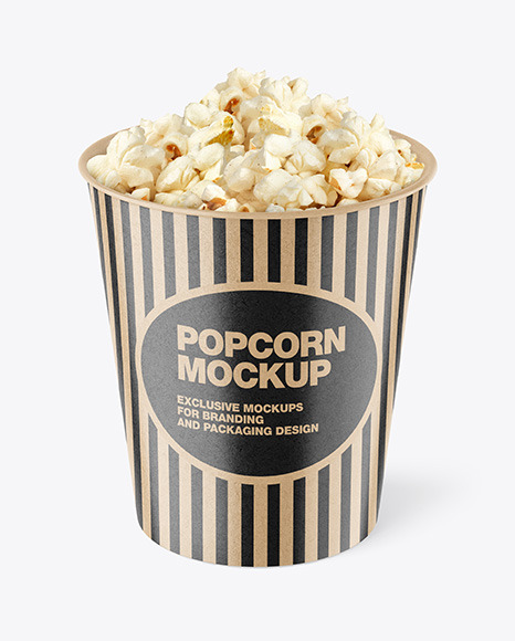 Kraft Popcorn Bucket Mockup