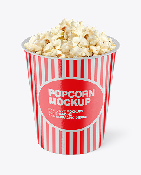 Cardboard Popcorn Bucket Mockup
