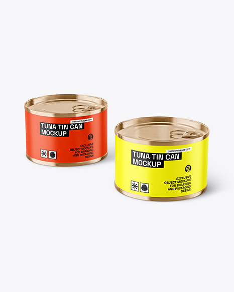 Two Tin Cans w/ Matte Finish Mockup