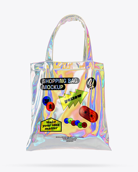 Holographic Shopping Bag Mockup