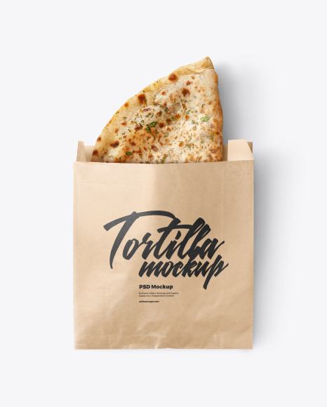 Kraft Paper Bag with Mince Tortilla Mockup