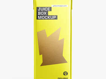 Metallized Carton Juice Box Mockup